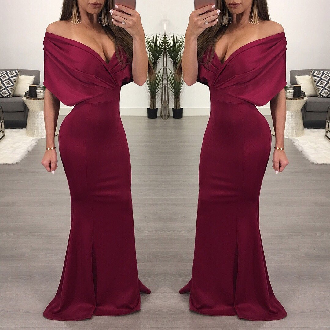 Strapless Slit Mermaid Maxi Bodycon Dress - DadHats2ow6ix