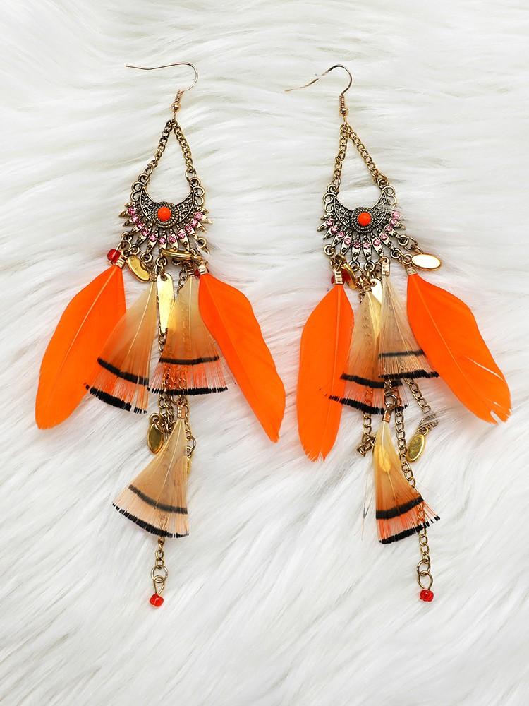 Feather Long Tassel Bohemian Jewelry Earrings - DadHats2ow6ix