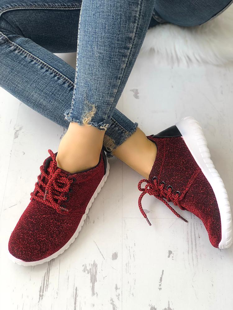 Glittering Net Surface Breathable Sneakers - DadHats2ow6ix