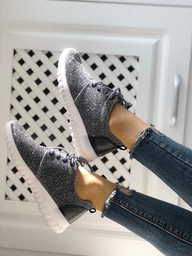 Glittering Net Surface Breathable Sneakers - DadHats2ow6ix