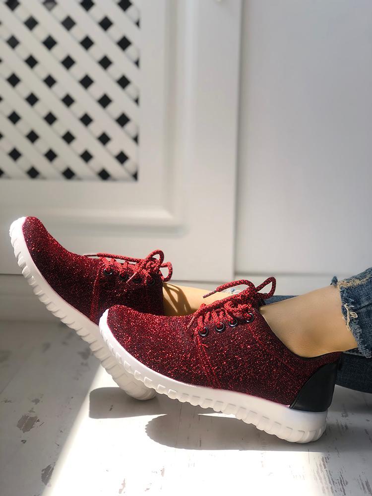 Glittering Net Surface Breathable Sneakers - DadHats2ow6ix