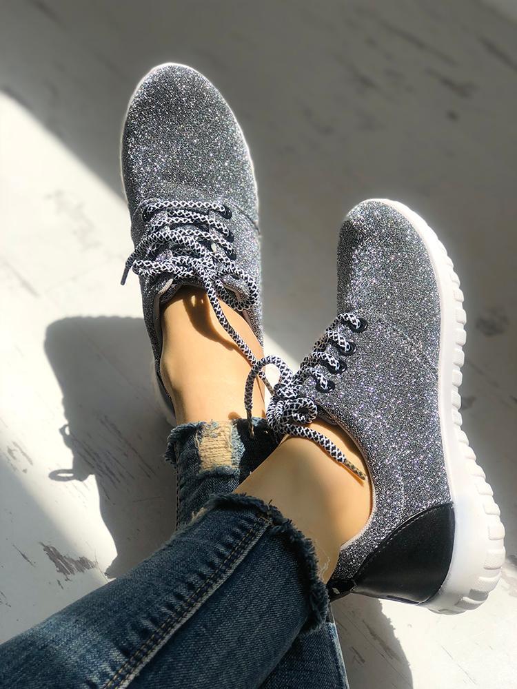 Glittering Net Surface Breathable Sneakers - DadHats2ow6ix