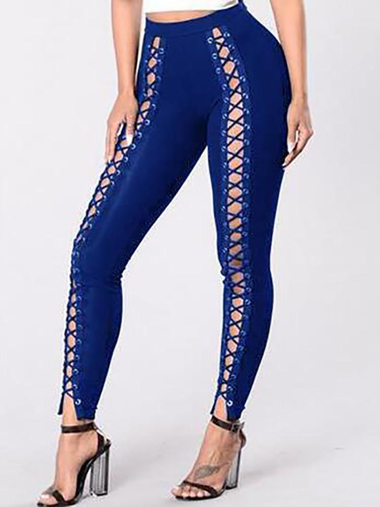 Stylish Hip Lift Lace-up Skinny Pants - DadHats2ow6ix