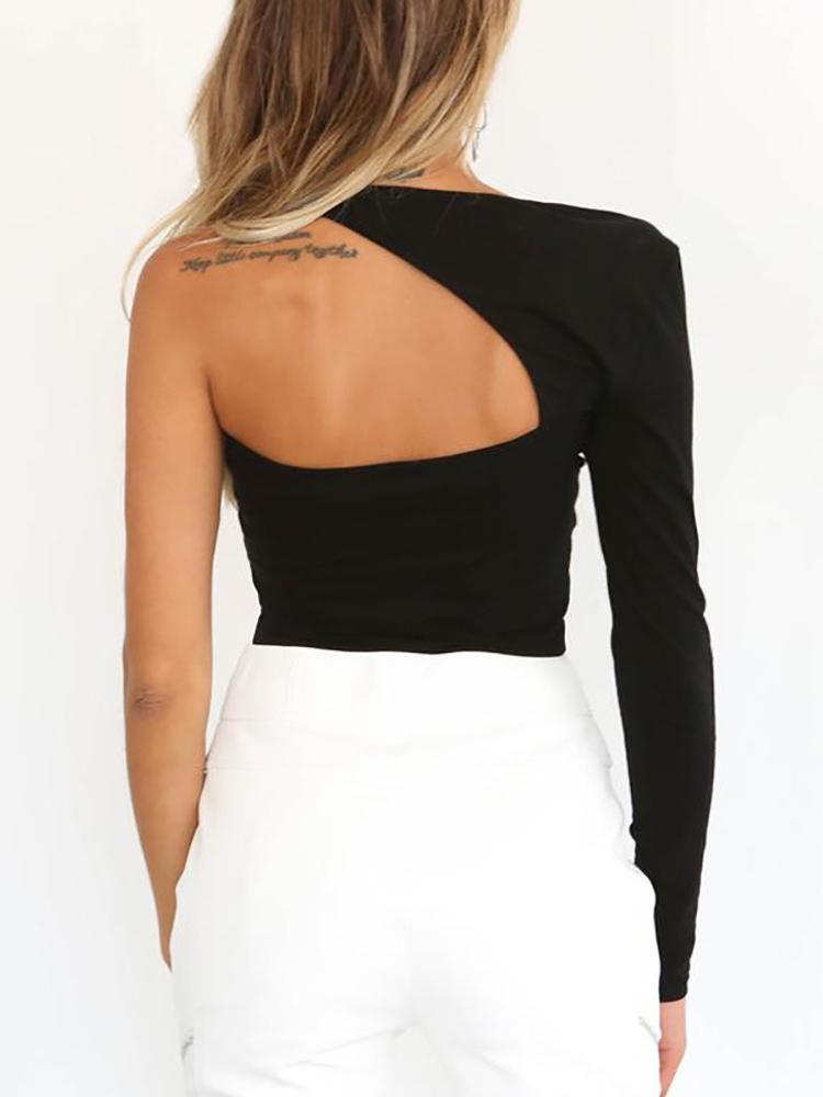 One Long Sleeve Backless Crop Top - DadHats2ow6ix