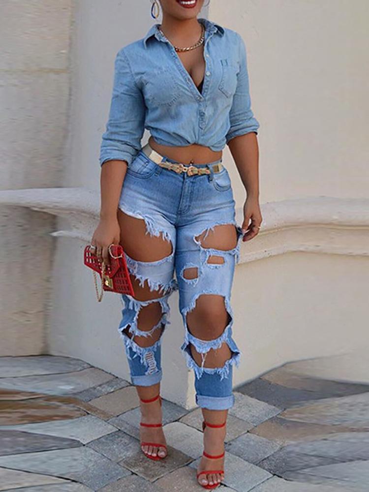 Boyfriend Raw Cut Trim Ripped Jeans - DadHats2ow6ix