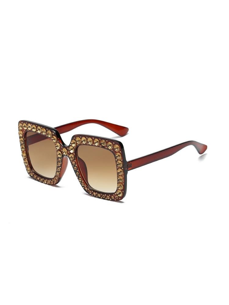 Glittering Embellished Frame Sunglasses - DadHats2ow6ix