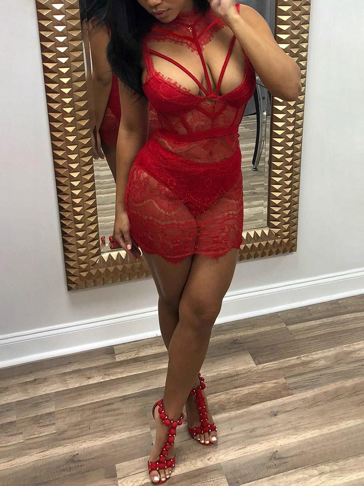 See Through Eyelash Lace Cut Out Mini Dress - DadHats2ow6ix