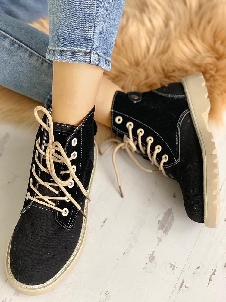 Non-Slip Lace-Up Eyelet Martin Boots - DadHats2ow6ix