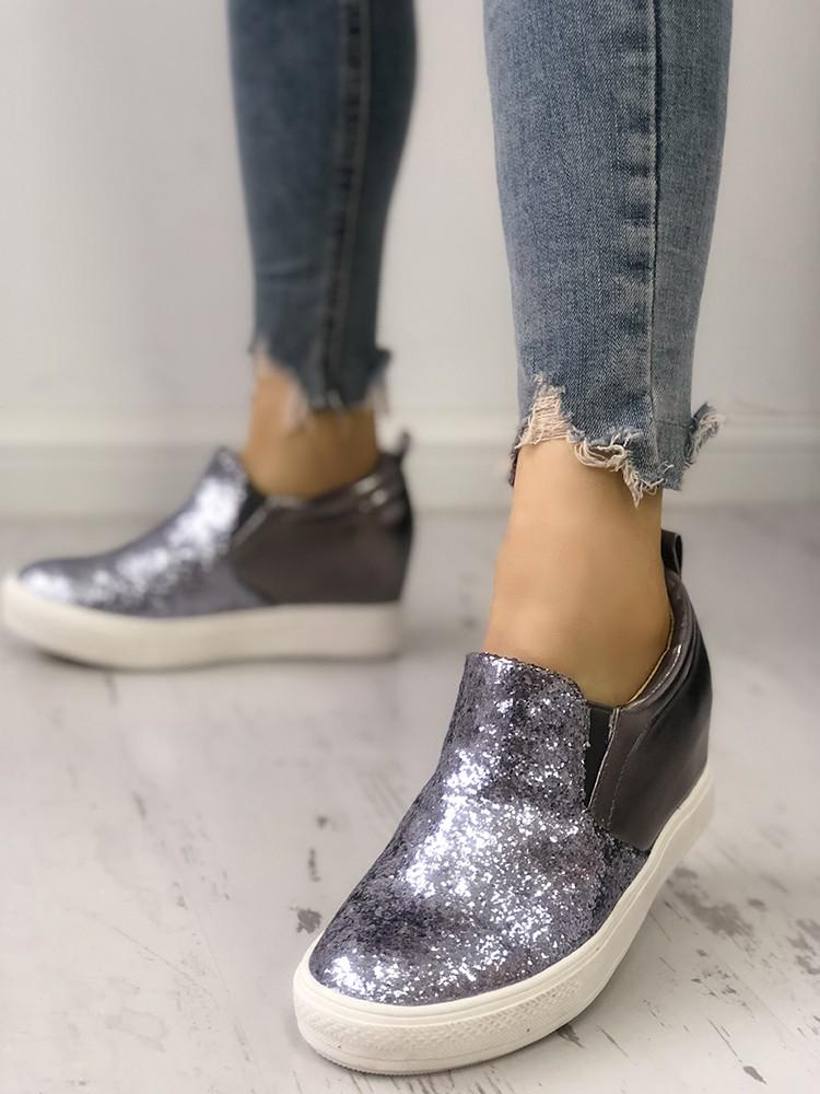 Sequins Embellished Sport Sneakers - DadHats2ow6ix