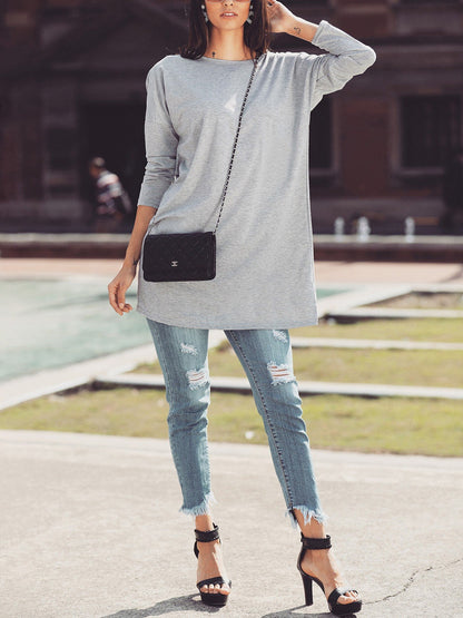 Solid Twist Open Back Irregular T-Shirts - DadHats2ow6ix