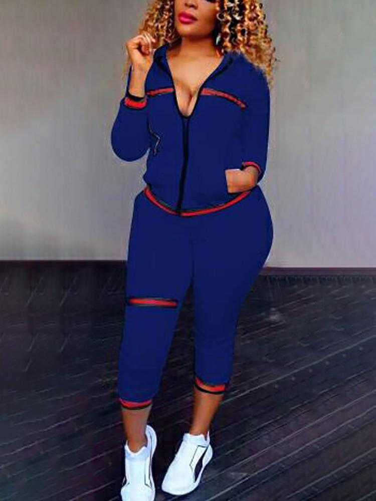 Trendy Zipper Up Casual Pantsuit - DadHats2ow6ix