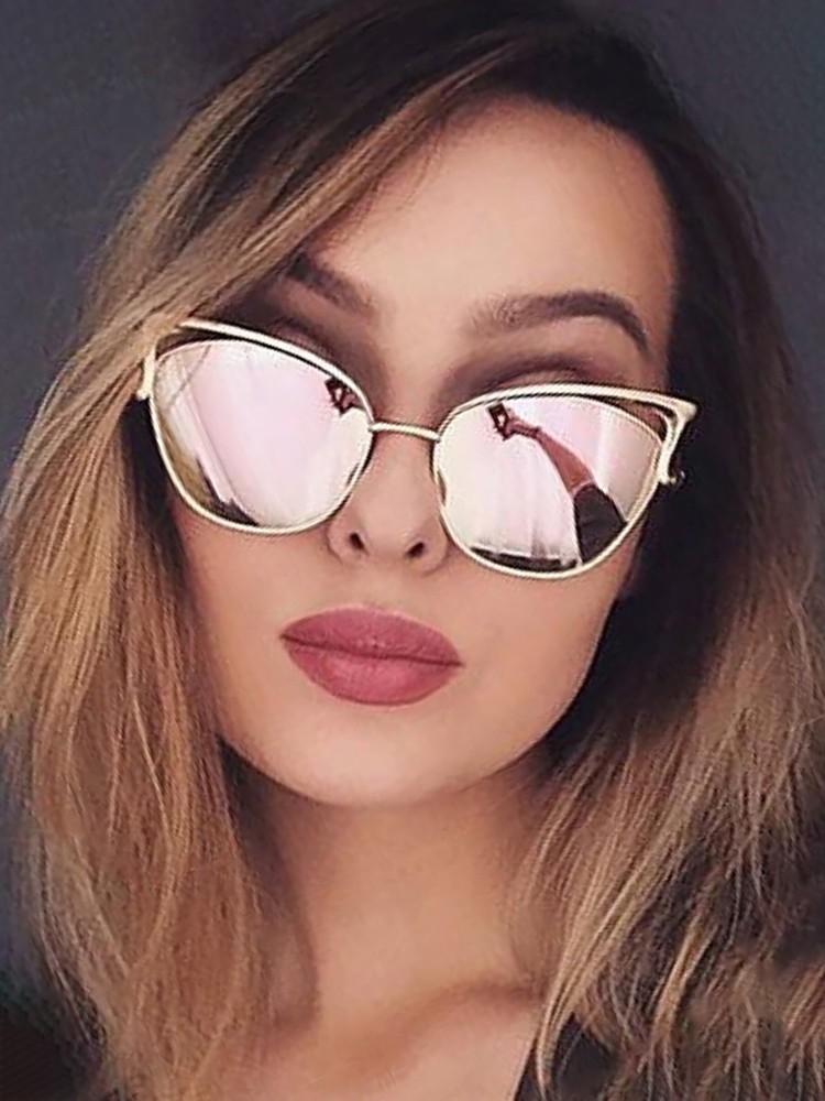 Fashion Reflactive Cat Eye Lens Sunglasses - DadHats2ow6ix