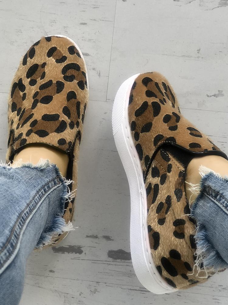 Fashion Leopard Fluffy Casual Sneakers - DadHats2ow6ix