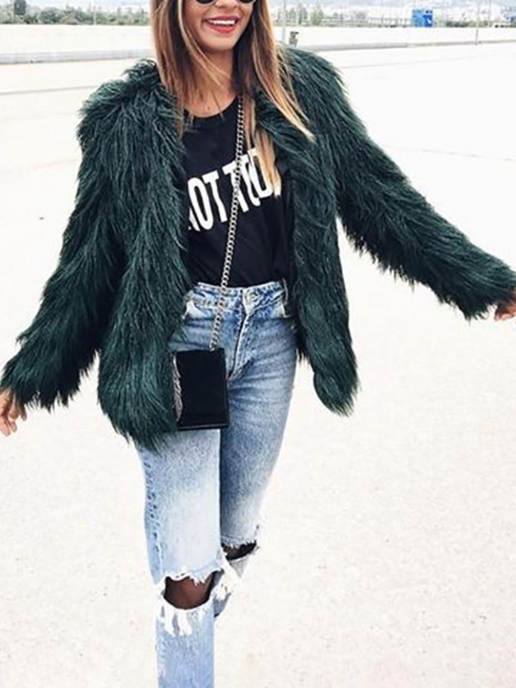 Warm Faux Fur Fluffy Cropped Jacket - DadHats2ow6ix