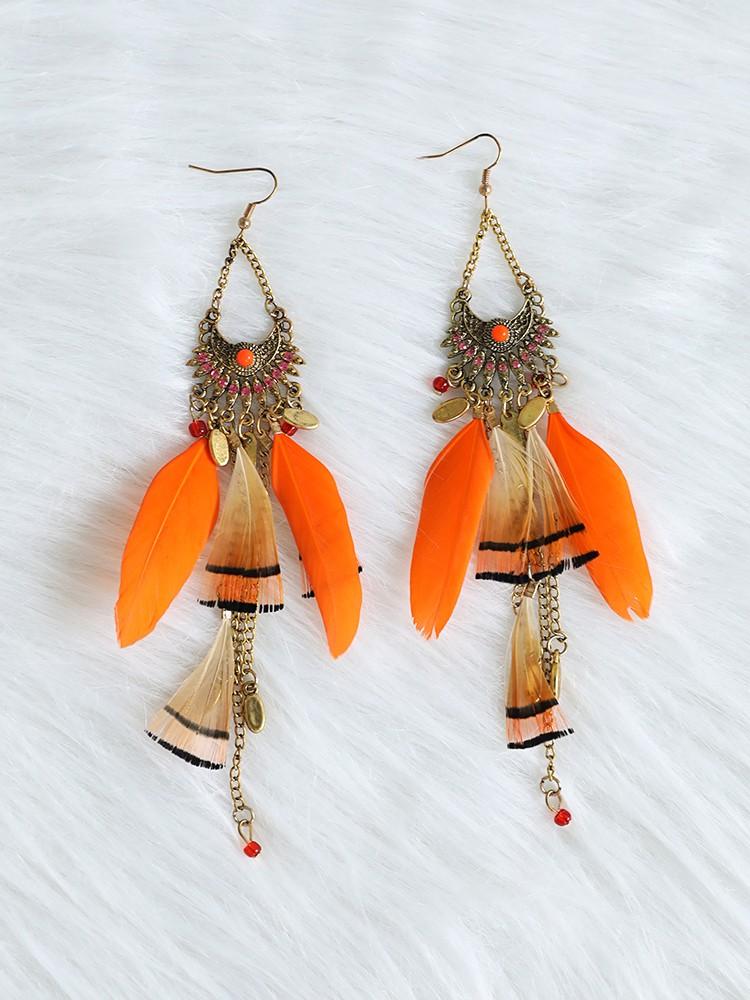 Feather Long Tassel Bohemian Jewelry Earrings - DadHats2ow6ix