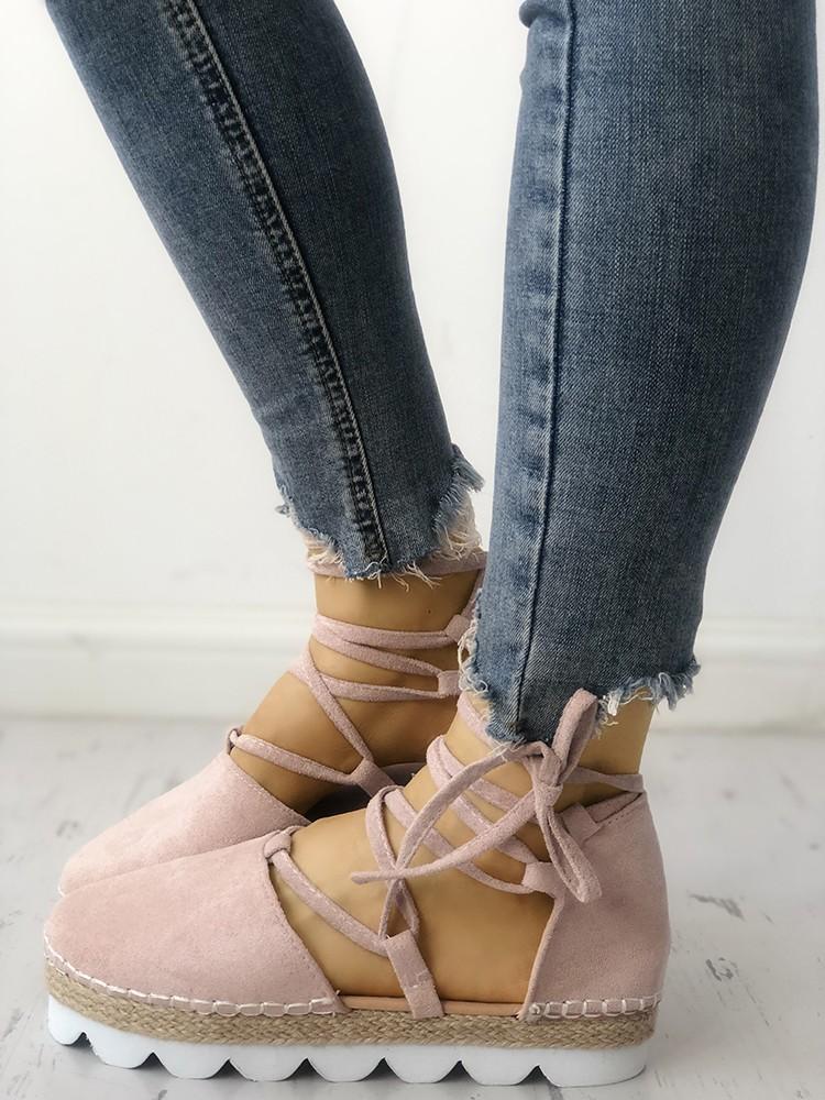 Casual Strappy Espadrille Flats Shoes - DadHats2ow6ix