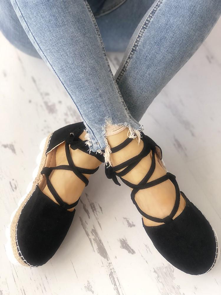 Casual Strappy Espadrille Flats Shoes - DadHats2ow6ix