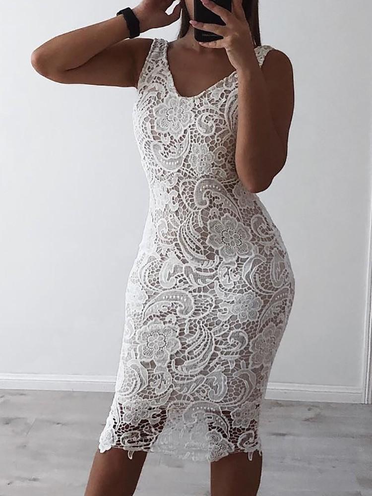 White Off Shoulder Conchet Bodycon Lace Dress Cocktail Graduation - DadHats2ow6ix