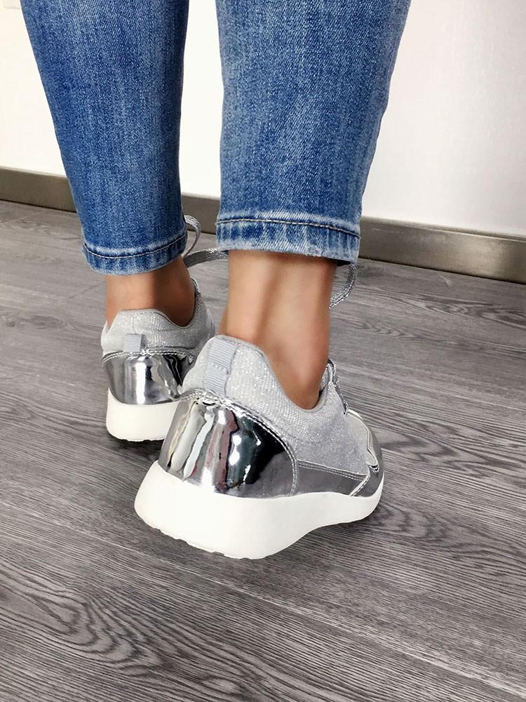 Insert Glittering Lace-up PU PU Sneakers - DadHats2ow6ix