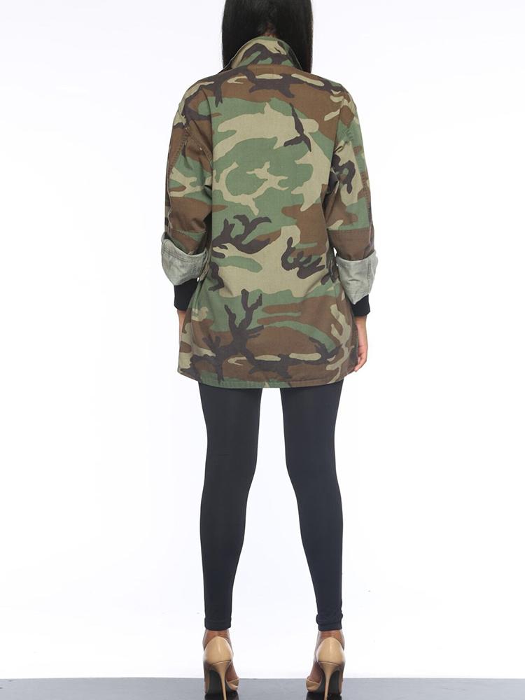 Trendy Camouflage Print Pocket Design Coat - DadHats2ow6ix