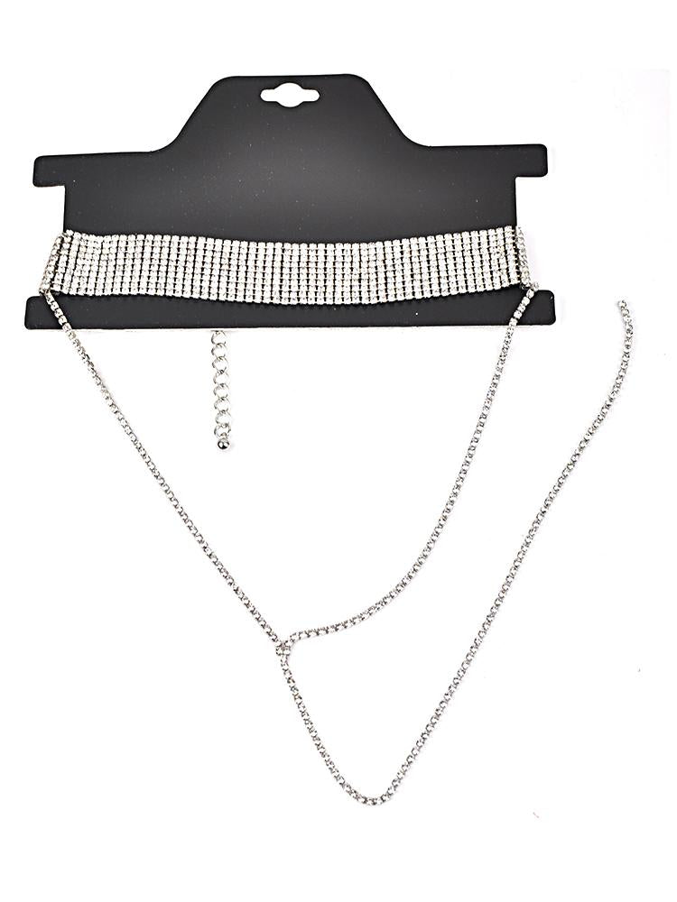 Vintage Women Studded Choker Sparkly Necklace - DadHats2ow6ix