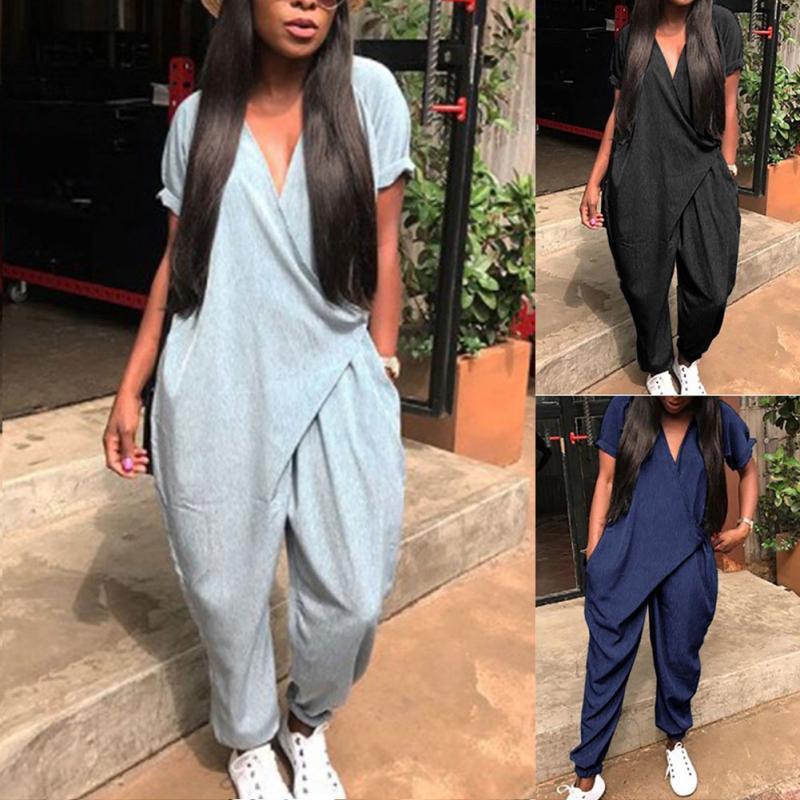 Stylish Pocket Wrapped Harem Jumpsuit - DadHats2ow6ix