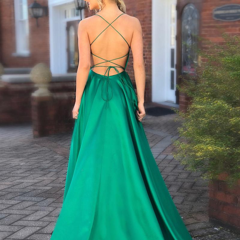 Sexy Strappy Backless Thigh Split Evening Dress - DadHats2ow6ix