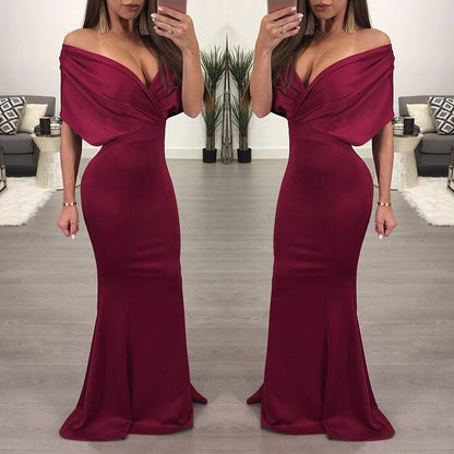 Strapless Slit Mermaid Maxi Bodycon Dress - DadHats2ow6ix